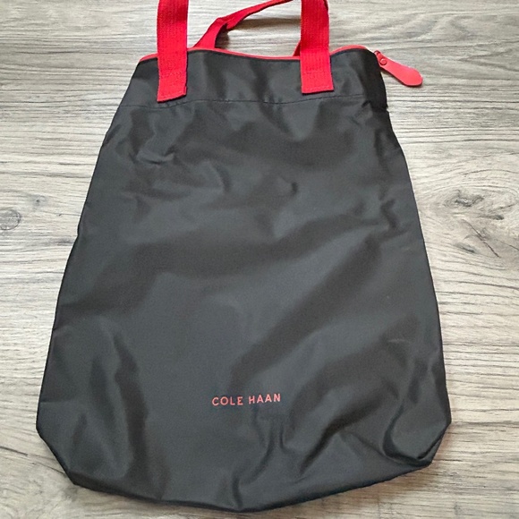 Cole Haan Black with Red Trim Zippered Tote - Picture 1 of 8